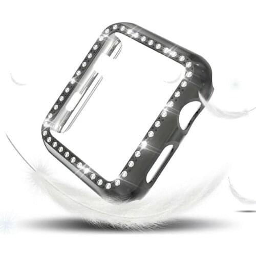 For girl Diamond cover For Apple watch case band 40mm 44mm 38 42mm plastic bumper For iwatch series 5 4 3 2 1