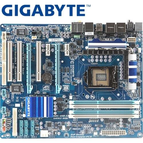 GIGABYTE GA-P55A-UD3R Desktop Motherboard P55 Socket LGA 1156 i3 i5 i7 DDR3 16G ATX Original Used P55A-UD3R Mainboard H55