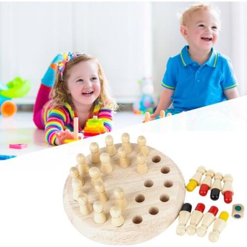 Kids party game Wooden Memory Stick Chess Game Kids Fun Block Board Game Educational Color Cognitive Ability Family Toys for kid