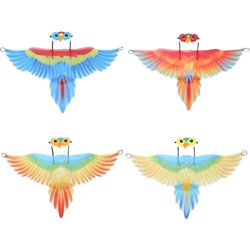 Children Party Cosplay Cute Parrot Wing Cape Felt Eye Mask for Masquerade Halloween Costume Kids Boys Girls Dress Up Accessories