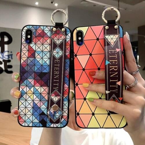 For Samsung Galaxy A10 A20 A30 A40 A50 A60 A70 A50s A30s S9 S8 S10 S20 Plus S10e Note 8 9 10+ Wrist Strap Case With Fingerpring