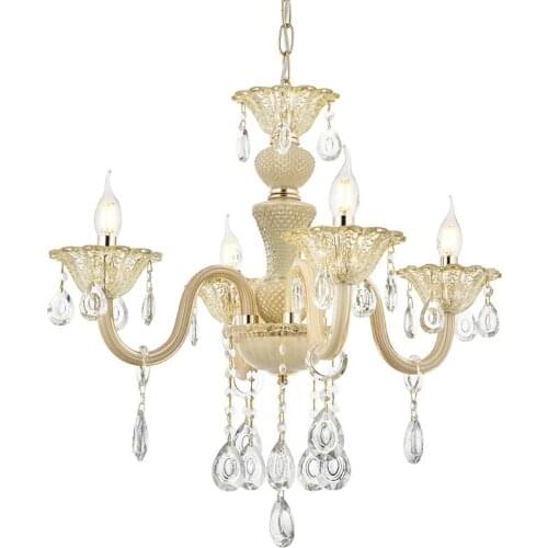Eray Lighting ER22609-4 4'lü Glass Sleeve Cream Chandelier