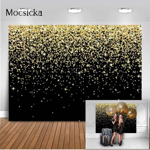 Gold Glitter Birthday Photography Background Adult Women Shining Dots Background for Photo Studio Photocall Party Decorations