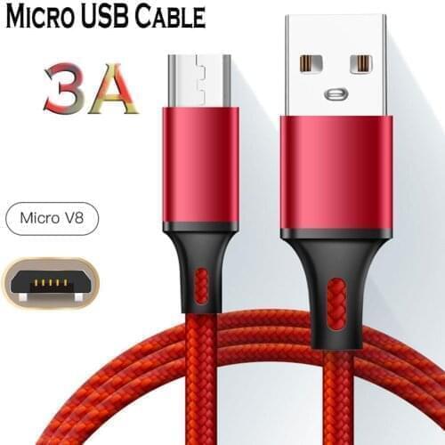 3A Micro USB Cable Fast Charging 1.2m For Android Mobile Phone Max Microusb Data Nylon Braided Cable Wire for Samsung Xiaomi LG