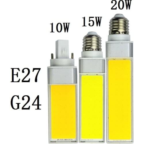 Lampada E27 LED Bulbs 10W 15W 20W G24 Corn Lamp Warm White COB Spotlight 180 Degree 85-265V Horizontal Plug Light bombilla 5pcs