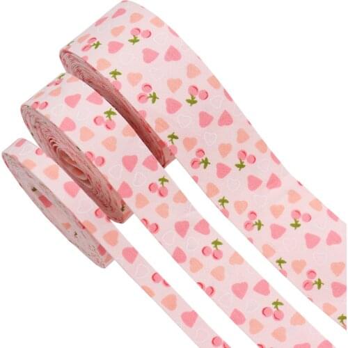 5 yards Fruit Strawberry Pattern Embossed Strip Hairband Ribbon Handmade Bowknot Hair Accessories Hairpin Material Accessories
