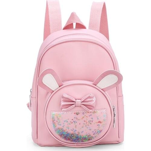 Cute Rabbit Toddler Backpack Softback PU Schoolbag Children Gifts Kindergarten Girls School Bag Knapsack Book Bag Mochila