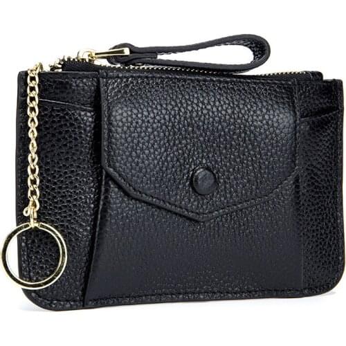 Fashion Womens Genuine Leather Mini Coin Purse First Layer Cowhide Card Case Holder Wallet Clutch Short Zipper Small Change Bag