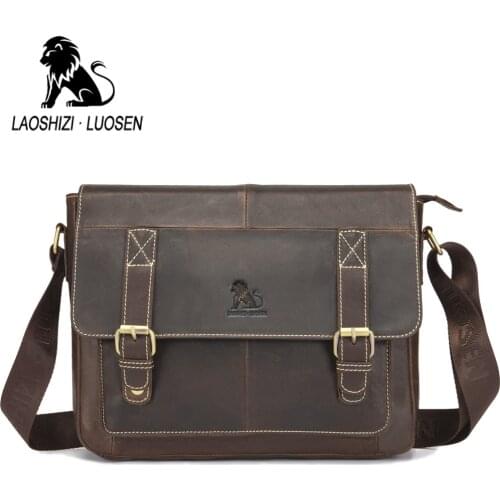 Men Shoulder Genuine Leather Bags Business Laptop Bag Multifunction Small Crossbody Bags High Quality Cowhide Briefcases Men