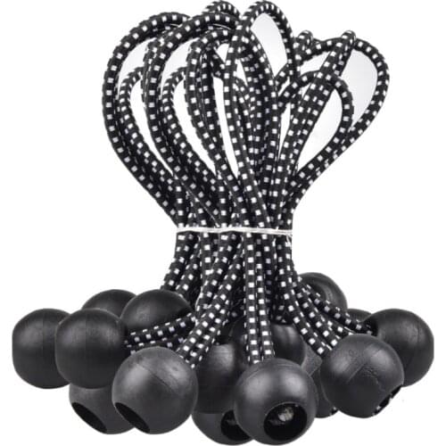 Newly 5/10 Pieces Tent High Elastic Ball Bands Plastic Ball Head Bungee Cords Trampoline Baggage Belts Tent Tie