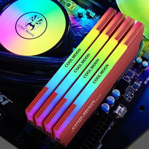COOLMOON CR-D134S 5V 3PIN ARGB RAM Heatsink Heat Spreader Cooler for Desktop PC Computer Addressable RGB Memory Cooling Vest