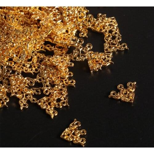 2PC Alloy Hollow Pendant Diy Handmade Decoration Material Tassel Step Shake Metal Porous Tassel Connecting Piece Tag Accessories