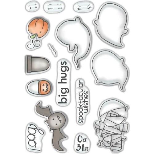 Halloween Ghost Clear Stamp Scrapbooking Stencil Decor Embossing Clear Stamp Greeting Paper Card Photo Album Handmade Template