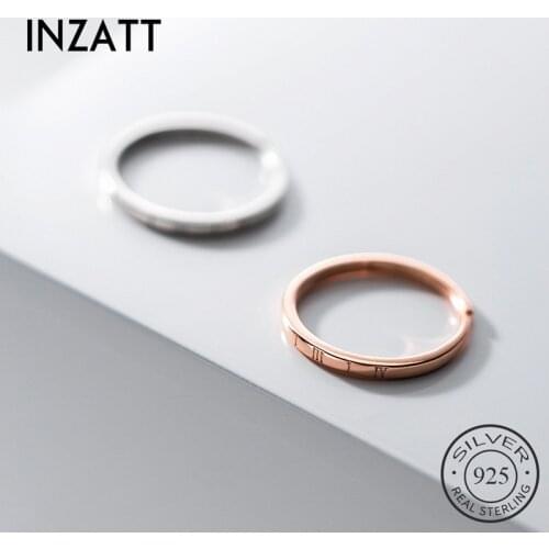 INZATT Real 925 Sterling Silver Roman Numeral Adjustable Ring For Fashion Women Fine Jewelry Hiphop Minimalist Accessories