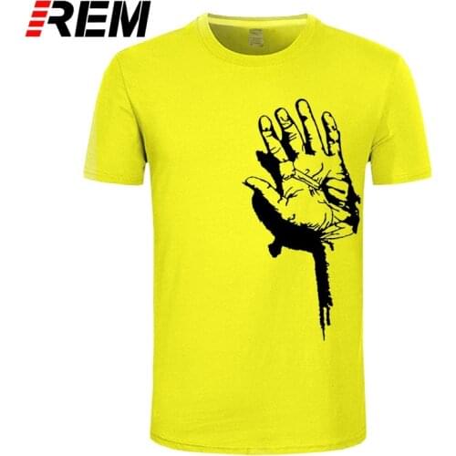 REM 100% cotton top quality cool men T shirt casual short sleeve men tshirt summer loose o-neck t-shirt mens tee shirts