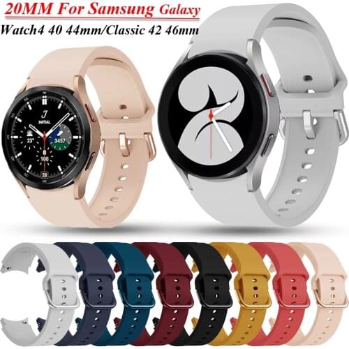 Silicone Strap For Samsung Galaxy Watch4 classic 46mm 42mm Accessory Wristband For Galaxy Watch 4 44mm 40mm Curved end Bracelet