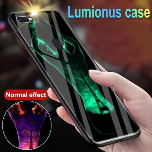 Sexy Body Luminous Glass Case For OPPO F7 Youth Starry Sky Shine Back Cover For OPPO F9 Pro F11 F15