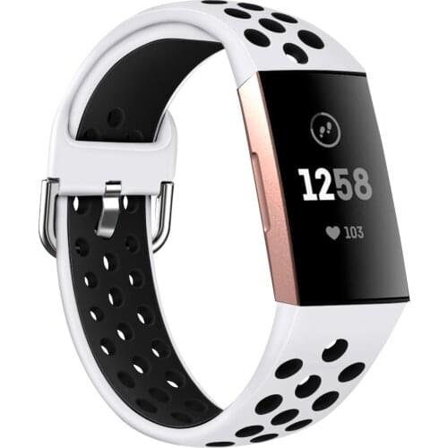 Sport Bands Compatible with Fitbit Charge 4 / Charge 3 / Charge 3 SE Soft Silicone Replacement Watch Strap Wristband 61006