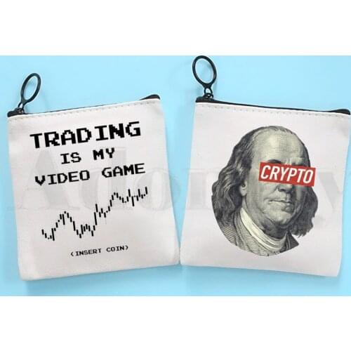 HODL Cryptocurrency Crypto Btc Blockchain Bag Coin Purse Storage Small Bag Card Bag Key Bag Coin Clutch Bag Zipper Key Bag