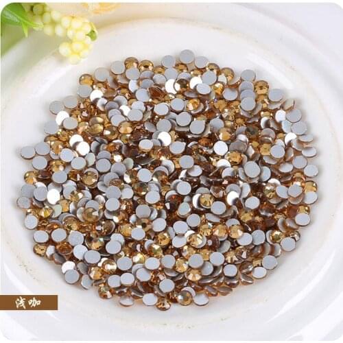 Super Shiny SS3 SS4 SS5 SS6 SS8 SS10 SS12 SS16 SS20 Coffee Color 3D Nail Art Decorations Flatback Rhinestones Accessories