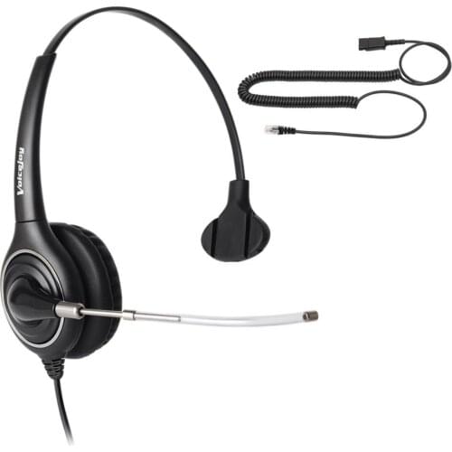 VoiceJoy Call center headset with microphone Voice Tube headset RJ9 plug Headset with QD +Noise Canceling Mic for office phones