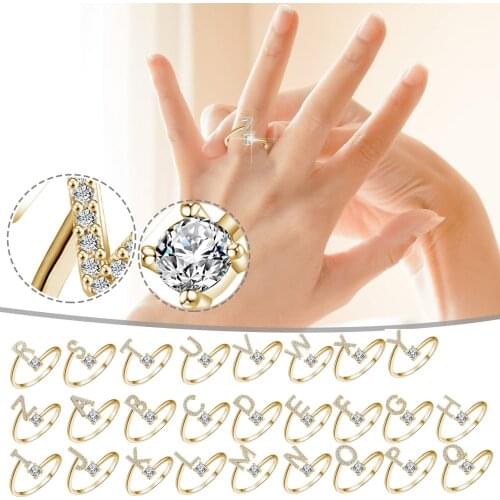 WomenS Rings Are Exquisite And Fashionable 26 English Letter Style Rings Are Popular All-Match Jewelry ювелирные наборы 04