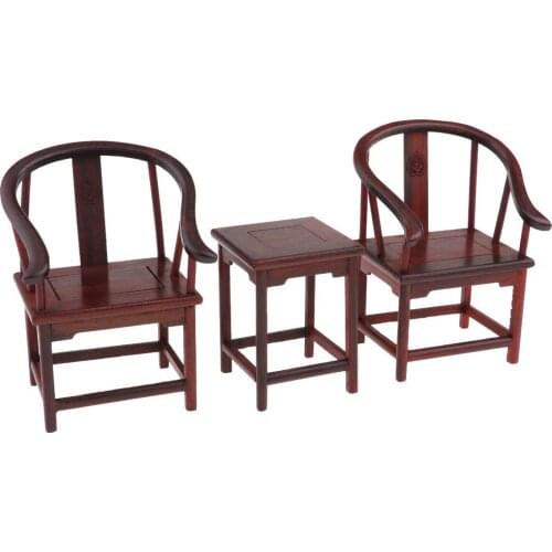 1/6 Dollhouse Living Room Furniture Wooden Armchair Table Model Miniature Doll House Accessories Decoration for Dolls Figurines