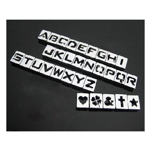 26pcs 8mm A-Z hollow Slide letters DIY letters DIY Charmfit pet collar