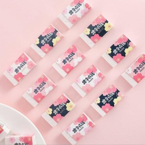 30pcs wholesale eraser Cartoon Cherry blossom Funny Eraser Pink Office Study Kids stationery 4.5*2.5CM