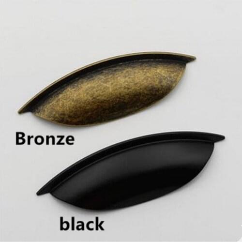 64mm retro old bronze shell drawer tv cabinet knob pull black cupboard dresser door handle 2.5"