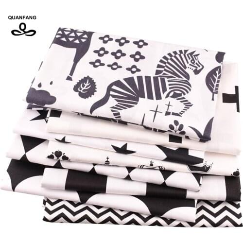 QUAN FANG 8pcs/lot printing Cotton Fabric Patchwork Tissue Cloth/DIY/Sewing Quilting Fat Quarters Material For Baby&Children