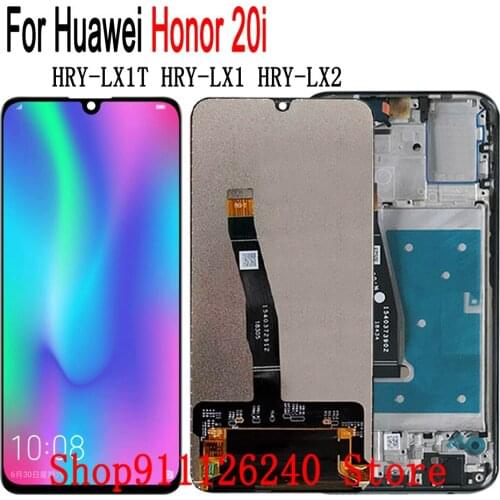 AAA Quality 6.21 " Display For Huawei Honor 20i LCD Display Touch Screen Digitize For Honor20i HRY-LX1T LX1 LX2 Screen Frame