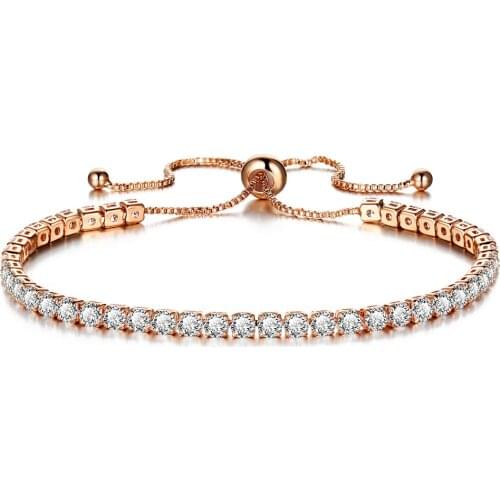 High quality adjustable charm 5 color crystal bracelet gold silver colour ladies wedding fashion jewelry gift