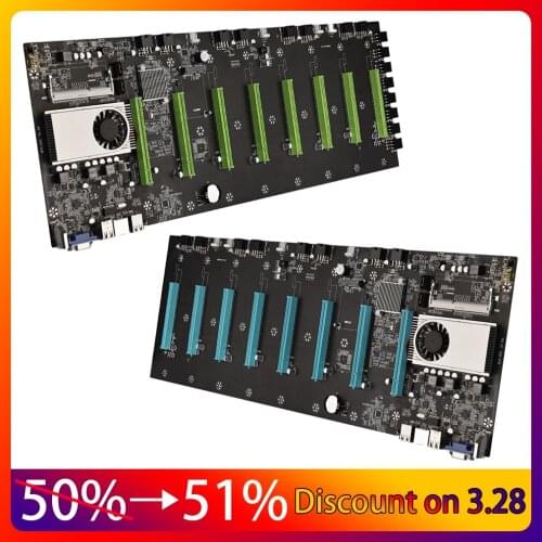 BTC-D37 BTC-S37 Riserless Mining Motherboard 8 GPU Bitcoin Crypto Etherum Mining Support 10600/1600MHz CPU Sets
