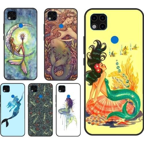 Mermaids in Watercolor Phone Case For Xiaomi Redmi Note 10 9 Pro 8T 9S 7A 8A 9A 9C 9T K40 Redmi Note 8 Pro Cover