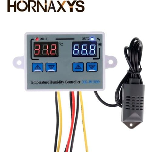 XK-W1099 Digital Temperature Humidity Controller Egg Incubator Thermostat Humidity Controller Regulator Heating Cooling Control