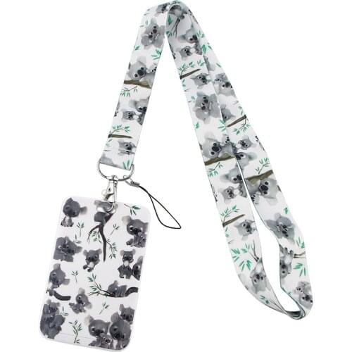ER561 Australian Koala Card Holder Id Holder Bus Card Holder Staff Card Diy Hang Rope Lariat Lanyard Jewelry For Kid Child