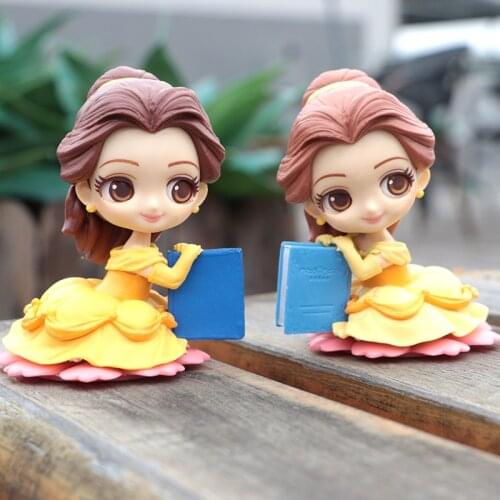 Disney Beauty and the Beast Belle Princess 9cm Action Figure doll Toys kids Room Decoration Cake Topper For Kids Gifts