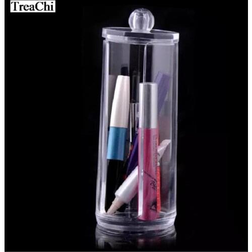 Straight Tube Type Cosmetic Storage Box with Cover Yuantong Dustproof Storage Box Transparent Plastic Storage Box Display Case