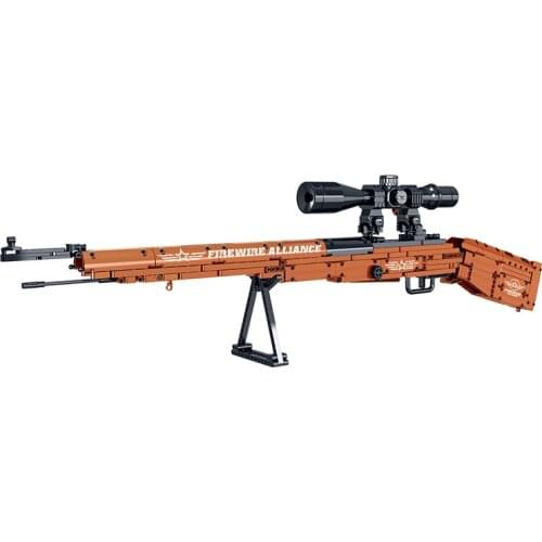 High-Tech WW2 Toy Gun Series Bricks Toys Military Weapon Armed 98k Sniper Rifle Building Blocks Simulation Model Kit
