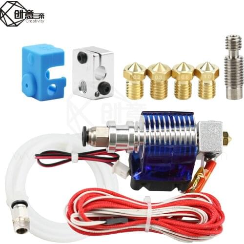 3D Printer J-head Hotend with Single Cooling Fan for 1.75mm/3.0mm 3D v6 bowden Filament Wade Extruder 0.2mm/0.3mm/0.4mm Nozzle