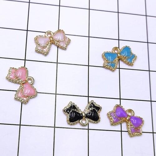Quality 10pcs Fashion Enamels Charms Gift Butterfly Knot Alloy Pendant Bracelet Necklace Earring Jewelry Accessories DIY Crafts