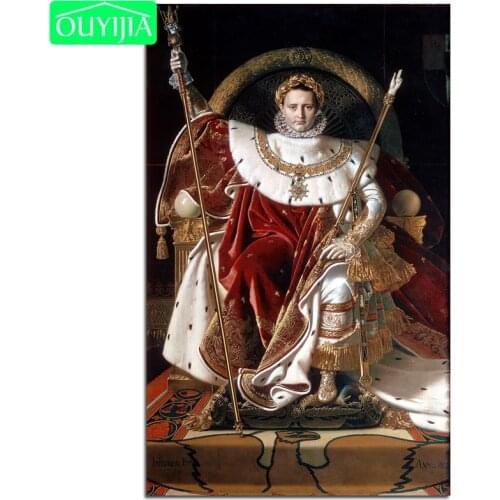 Painter Ingres "Napoleon I on his Imperial Throne" DIY Diamond Painting Full Square Diamond Embroidery Sale Rhinestones Picture