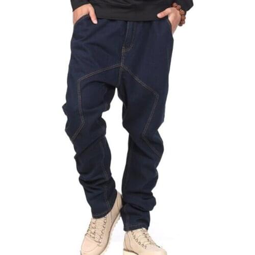 Baggy Jeans Men Hip Hop Streetwear Skateboarder Denim Pants Mens Loose Fit Plus Size Hiphop Jeans SHIERXI