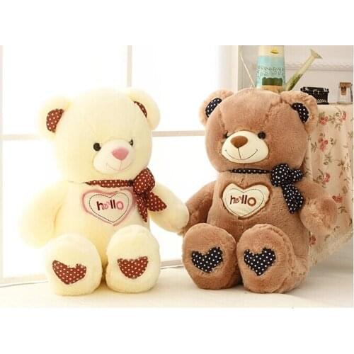 "hello" sweet teddy bear plush toy love bear about 70cm doll, birthday gift b7809