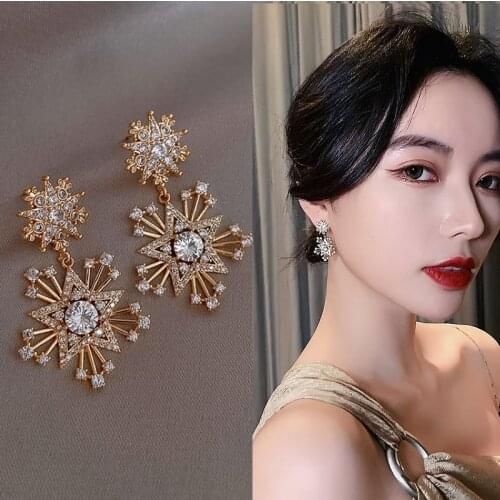 2021 New Lucky Star Earring Fashion Shiny Cute Earring For Women Designer Earrings Premium Luxury Zircon Ear Studs Gifts Jewelry