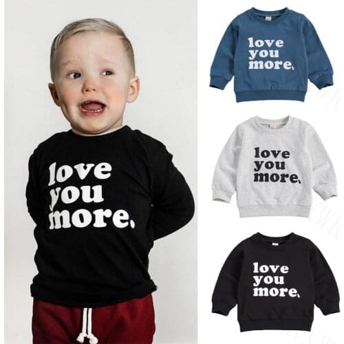 1-4Y Spring Autumn Children Boys Letter Print O-neck Casual Sweatshirt Toddler Kids Boys Pullover Hoodie Sweatshirt Tops Clothes