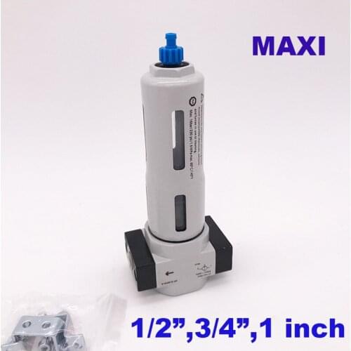Pneumatic air water gas filter with cartridge Manual drain 1/2 3/4 1 inch MAXI type FRL air source treatment units