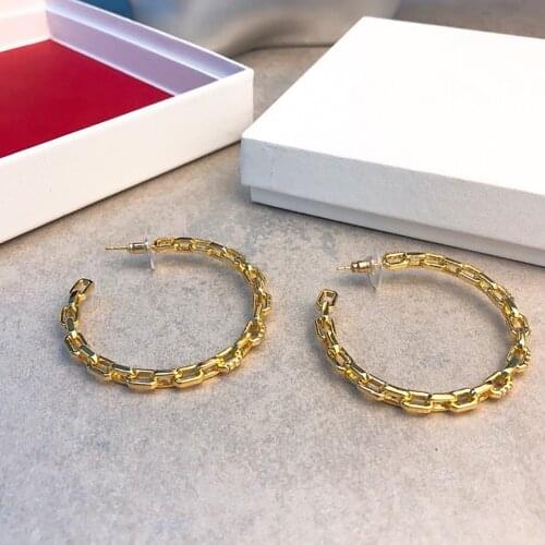 Hot Brand Luxury Fashion Women Wedding party Top Quality Nail Stud Earrings Wedding Party Big circle Stud Earrings Jewelry