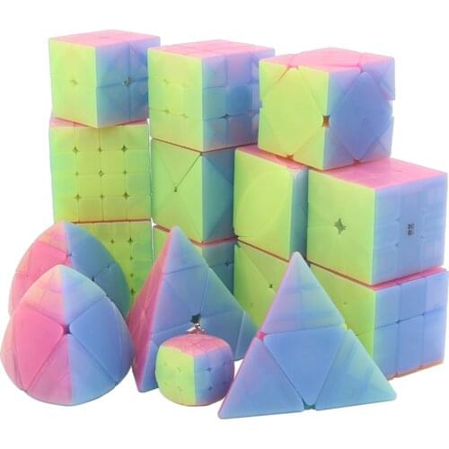 QiYi Jelly Series 2x2 3x3 4x4 5x5 SQ1 Pyramid Maple Leaf Magic Cube Speed Antistress Cubes Toys For Adults Professional Puzzle